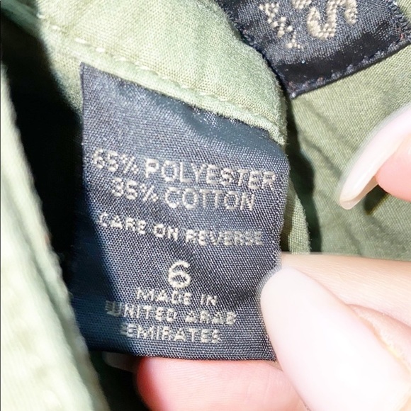 New York & Company Olive Green Tie Side Shorts - Picture 9 of 10